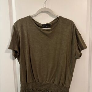 Sanctuary Green Relaxed Ribbed Short Sleeve Tee